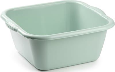 Plasticforte teiltje/afwasbak - vierkant - kunststof - 15 liter - 41 x 39 x 16 cm - Mintgroen - Schoonmaken