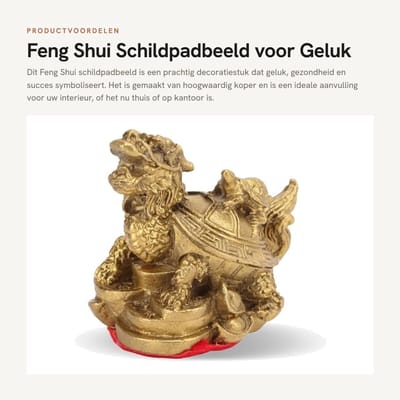 Dailygoods - Feng Shui Schildpadbeeld voor Geluk en Succes