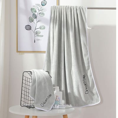 Serviettes de bain en coton pur 70x140cm, forte Absorption d'eau, serviettes de ménage à séchage rapide, douces et respectueuses de la peau 70*140cm gris