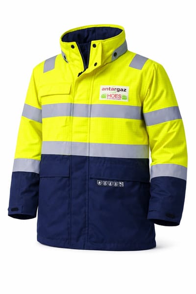 Werkjas Sioen High Visibility – Fluor Geel/Marine – Maat XL – Reflecterend – Winterjas