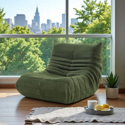 Relaxfauteuil - Lazy Stoel - Zitzak Kind & Volwassenen - Relaxfauteuil - Slaapkamer & woonkamer - Modern & comfortabel - 86 x 105 x 75 cm - Groen