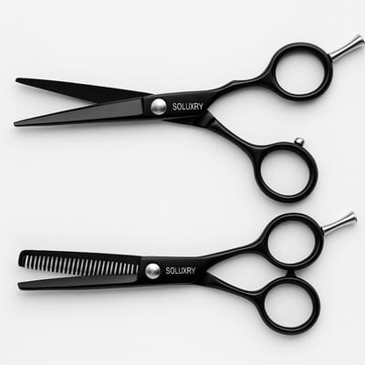 Kappersset 5.5 inch – Professionele Kappersschaar & Coupeschaar – Matzwart – Met Luxe Etui Soluxry Black Midnight