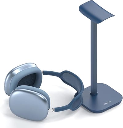 Hoofdtelefoonhouder met verzwaarde basis en aluminium buis voor over-ear Bluetooth-koptelefoons