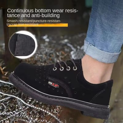 Breekbestendig, Steekbestendig, Slijtvast, Bindbestendig, Hoge Temperatuur Arbeidsbeschermingsschoenen, Werkschoenen voor Elektrisch Lassers voor Mannen 47 gray