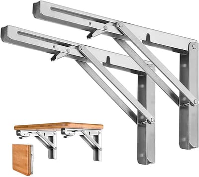 Opvouwbare Plankbeugel - Klaptafel Beugel - Ruimte Besparen - Zwaar Belastbaar - 500 mm - Roestvrij Staal
