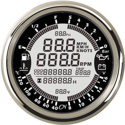CN zwart 6 in 1 Motorinstrument met chromen Ring