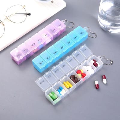 Gadgetpoint - Pillendoosje - Pillenbox - Opbergbakje - Ma-Zo - 7 dagen - Box - Blauw