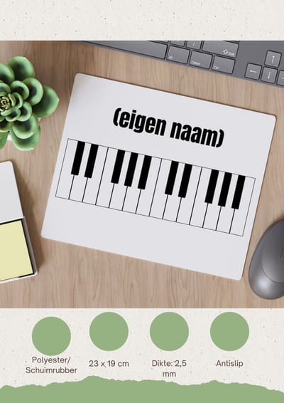 Akyol - keybord met eigen naam Muismat - Instrumenten - muziek liefhebbers - iemand die houdt van om op de keybord te spelen - verjaardag - cadeau - kado - 23 bij 19 cm