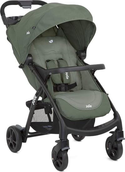 Optimale Kinderwagen voor Baby's - Volledig Vlakke Ligstand, Compact Inklapbaar, 5-Puntsgordel, Reissysteem Compatibel