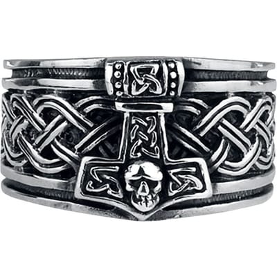 etNox hard and heavy Ring - Thors Hammer - voor Mannen - zilverkleurig
