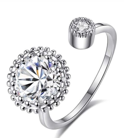 Ring met 2 rondjes | zilver gekleurd