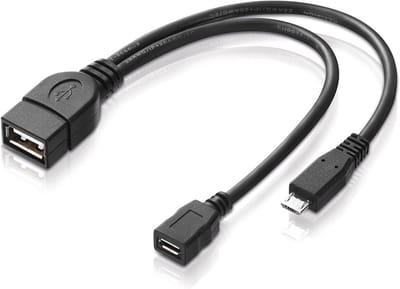 USB OTG Adapterkabel Micro-USB 2.0 met Stroomaansluiting voor Externe Harde Schijven en Apparaten