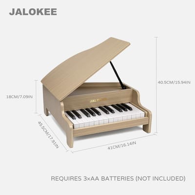 Kinderpiano met 25 toetsen en vleugels - Houten educatief muziekinstrument speelgoed met volume