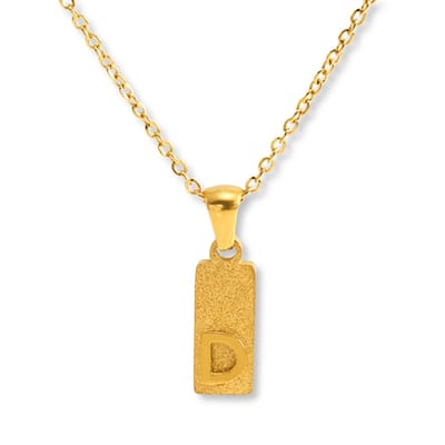 Marama - Ketting Letter D Goud Sparkling - stainless steel - gold plated - nikkelvrij - persoonlijke ketting - letterketting - met hanger - cadeauverpakking