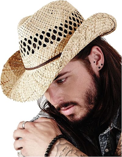 Toppers Stro cowboy strand hoed