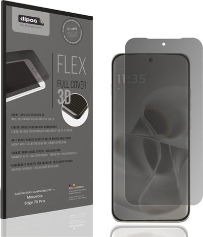 dipos FLEX – Matte Privacy Screenprotector geschikt voor Motorola Edge 70 Pro | Volledige Schermbescherming | Case-Friendly