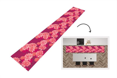 Keukenloper - Loper keuken - Luipaard - Dierenprint - Pioenroos - Patroon - 300x50 cm - Keukenloper vinyl