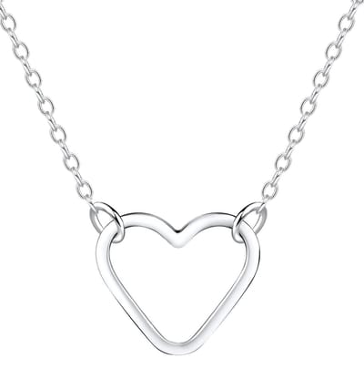 Joy|S - Zilveren hartje ketting - 40 cm + 5 cm extension - voor kinderen