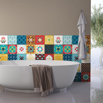 Zelfklevende tegelmuurstickers voor keuken en badkamer - 30 Modena Azulejos tegelstickers - 30 stickers 20x20cm