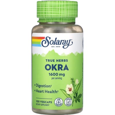 True Herbs, Okra, Plantaardige Capsules, 100 Capsules (400 mg per capsule)