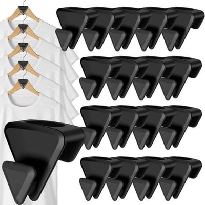 GELLDG Kledinghangers - 18 stuks - Ruimtebesparend - Draagvermogen tot 20 kg - Stevig en duurzaam - Ruimtebesparend - Geschikt voor het opbergen van kleding - Zwart