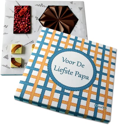 Vaderdag chocolade - Cadeau voor man - Chocoladecadeau voor papa -Brievenbus pakket - FairtradeChocolade - Handgemaakt chocolade kado