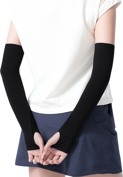 U Fit One UPF 50+ UV Bescherming Arm Sleeves - Verkoelend - Fiets Armstukken UV Bescherming - Zwart - Unisex - 2 Stuks - Maat S