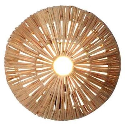 Ronde rotan wandlamp Jairo -Ø30cm- 4Shine