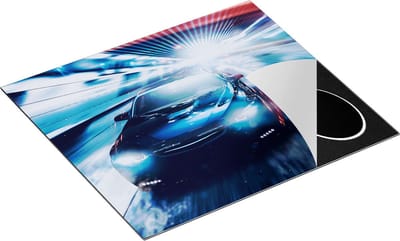 Chefcare Inductie Beschermer Zwarte Sportwagen Auto - Abstract - 60x50 cm - Afdekplaat Inductie - Kookplaat Beschermer - Inductie Mat