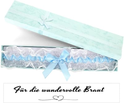 Bruiloft Kousenband - Bruidsaccessoire Cadeau - Bruids Decoratie - Zacht Kant Materiaal - Elastische Pasvorm - Blauw