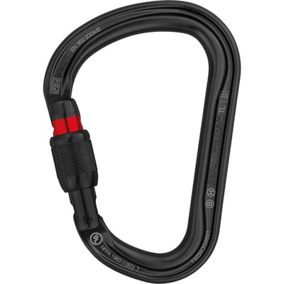 PETZL WILLIAM SCREW-LOCK BLACK – Lichtgewicht asymmetrische karabiner 27KN