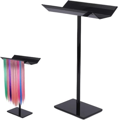 Acryl Wigstand Zwart - Hoogwaardige Houder voor Wimpers, Haarstukken en Haarextensions - Stabiele Display voor Opslag en Presentatie van Wigs