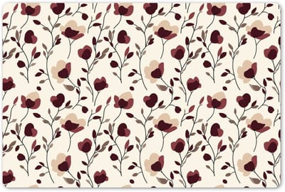 Placemats 45x30 cm - Placemat kunststof - 1 stuk - Bloemen - Botanisch - Bordeaux - Borden onderleggers - Decoratie voor op tafel - Keuken tafeldecoratie accessoires - Vinyl onderlegger - Tafelversiering