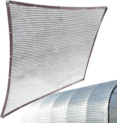 Aluminiumfolie Schaduwzeil - Reflecterend Zeil UV-Bescherming - Buitenkoeling Creëren - 90% Zonlicht Blokkerend - 200x400 cm - Zilver