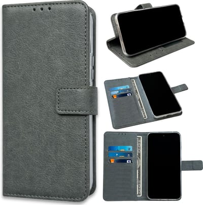 Casemania Hoesje Geschikt voor Samsung Galaxy A16 - Grijs - Portemonnee Book Case - Pasjeshouder en Magneetlipje