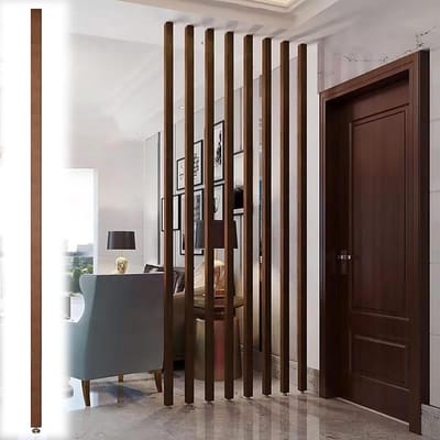Houten scheidingswand kolom - Decoratiepaal scheidingswand - Ruimte indelen - Zonder boren te monteren - 240 cm hoog - Houtkleur