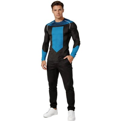 Invincible Mark Grayson Cosplay Thragg Costume Déguisement T-shirt Rash Guard BJJ Manches Courtes Homme Viltrumite Sport Gym Shirt XXL black