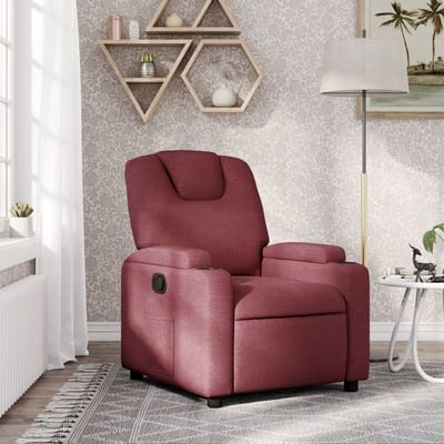 vidaXL - Fauteuil - verstelbaar - stof - wijnrood