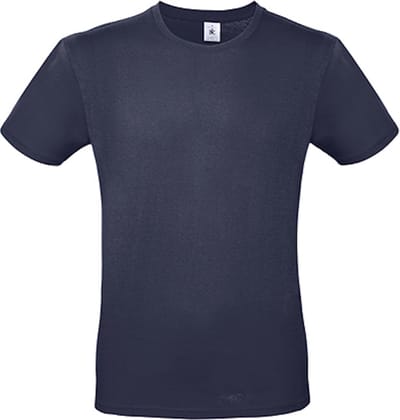 2-Pack herenshirt '150' met ronde hals B&C Collectie Navy Blue maat XS