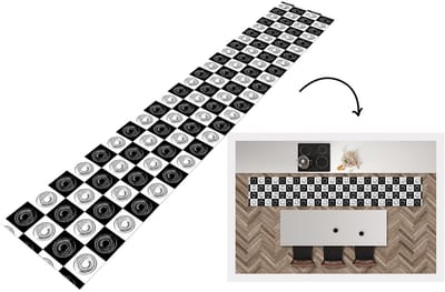Keukenloper 300x50 cm - Keukenmat vinyl Patronen - Schaakbord - Zwart Wit - Keukenmatten loper - Keuken vloerkleed tapijt