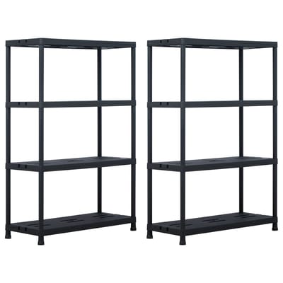 vidaXL - Opbergrekken - 2 - st - 220 - kg - 90x40x138 - cm - kunststof - zwart