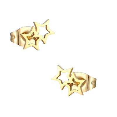 Aramat Jewels - Oorbellen goudkleurig - Tijdloze sterren oorbellen