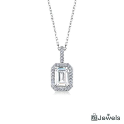 OZ Jewels – Emerald Éénvoud Ketting – Zilver – Smaragdlook – Dames