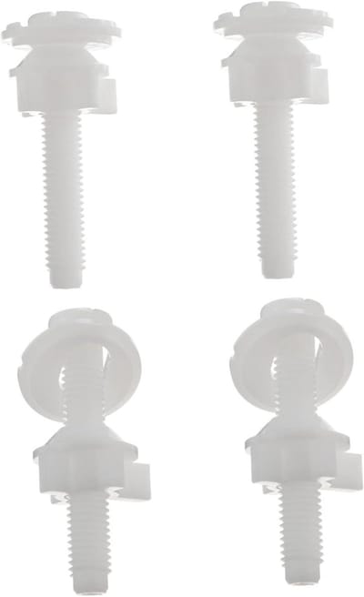 Toilet Zitting Bevestiging - Zitting Schroeven - Toilet Onderhoud - Duurzaam Plastic - 4 Stuks - Wit