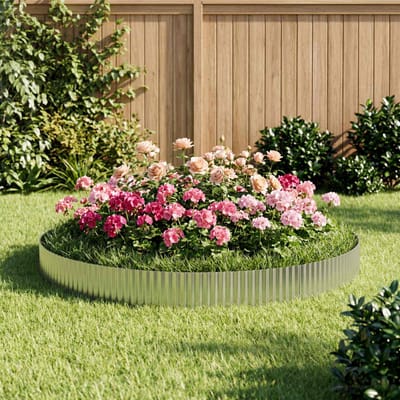 vidaXL - Gazonrand - 5 - m - x - 10 - cm - Gegalvaniseerd - staal - zilver