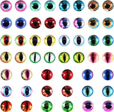 Dailygoods- Drakenogen 100 stuks - 12 mm Dome Cabochon - Veiligheid Ogen - Poppen Ogen - Ambachtelijke Projecten - Verschillende Kleuren - Poppenogen