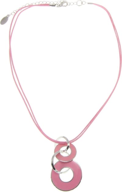 Behave ketting - Gekleurd koord met cirkelvormige hangers - Nikkelvrij - Modeaccessoire