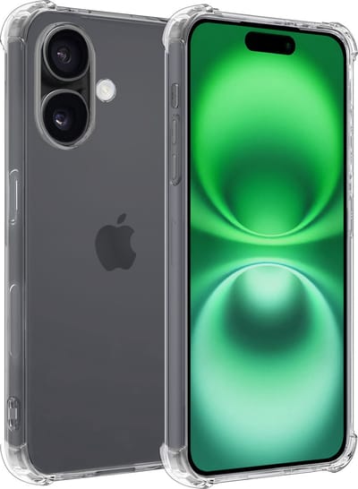 Hoesje Geschikt voor Apple iPhone 16 - Sterk & Shockproof - Siliconen Case - Back Cover - Telefoon Hoes Shock Proof - Transparant