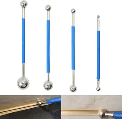 Voeggladstrijkerset - Kitgereedschap - Badkamer afwerken - Dubbele kop ontwerp - 4 maten - Blauw