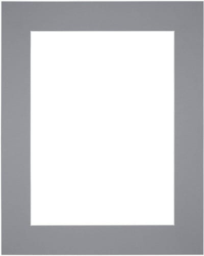 Passe-Partout Fotomaat 13x18 cm - Lijstmaat 24x30 cm - Grijs - Museumkarton - Fotolijst niet inbegrepen